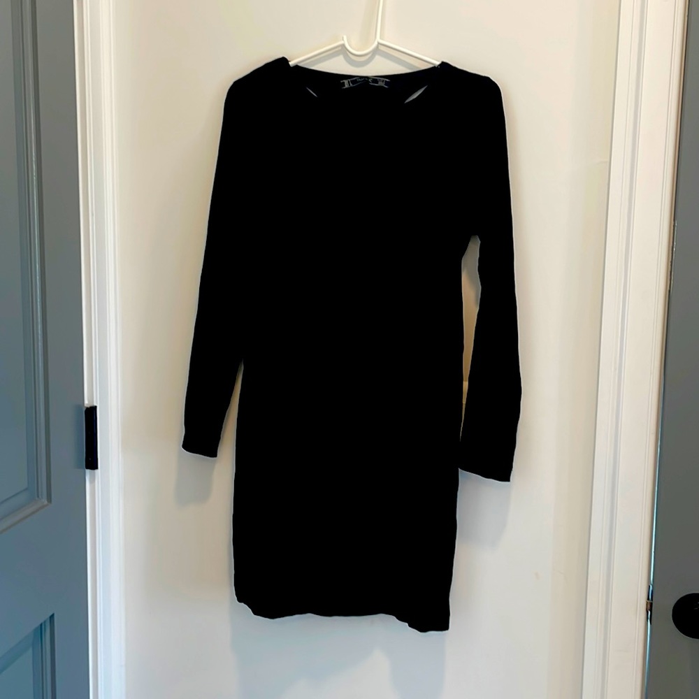 Black open back dress